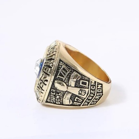 Miami Dolphins Championship Ring Scott Fan Edition Super Bowl Gold Diamond - Picture 3 of 5